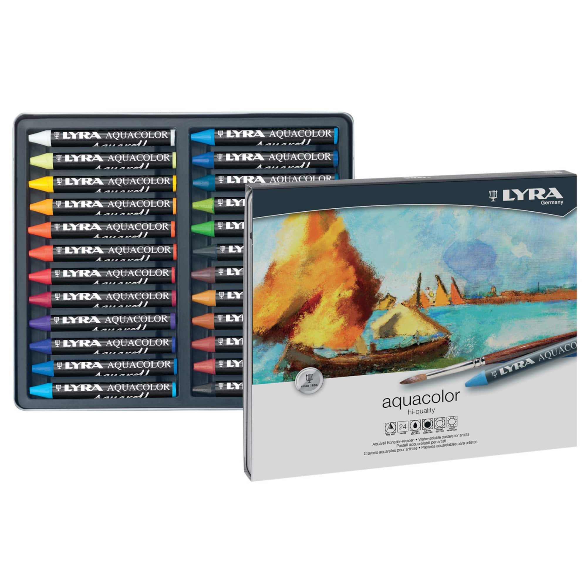 Lyra Aquacolor 24 Color Crayon Set